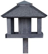GardenLife Vejers Vogelvoederhuisje - Grijs - 40 cm x 40 cm x 123 cm